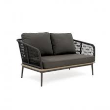 Greemotion gartensofa loungebett bahia twin aus real. Niehoff Lounge Sofa Mit Kordelgeflecht Aliminiumgestell Anthrazit