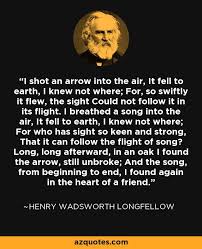 I Shot An Arrow Into The Air It Fell To Earth I Knew Not Where For So Swiftly It Flew The Sig Henry Wadsworth Longfellow Interesting Quotes Picture Quotes