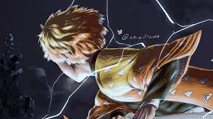 Demon Slayer Zenitsu Agatsuma Looking Up On Back View Hd Anime Wallpapers Hd Wallpapers Id 41067