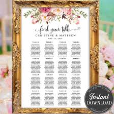 Seating Chart Template Wedding Seating Chart Template Set Printable Table Seating Plan 100 Editable Template Templett Fl01