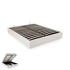 Fait à main à barcelone. Cadre Lit Coffre 160x200 Blanc Maison Et Styles