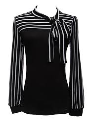 Black And White Striped Turtleneck Plus Size Womens Long Sleeve Turtleneck Shirts Black White Blouses Size S Xl Women Shirts Blouse Fashion Blouses For Women