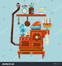 retro style stove vintage kitchen