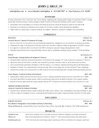 john shay resume corporate development