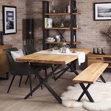 The Industrial Dining Table Is Made From A Robust Solid Wood Top With A Simple Met Industrial Dining Room Table Dining Room Industrial Industrial Dining Table