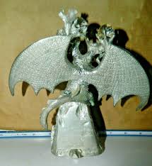 Five Les Hunter Dragons, Wizards, Castle, Limited Edition # Pewter Oil  Lamps