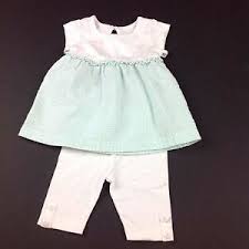 Details About Girls Circo Mint Green And White Seersucker Top With Shorts Capris Size Nb