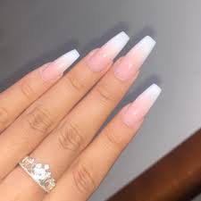 Client S View Miki Classic French Ombre With Long Coffin Shape