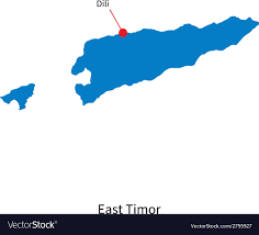 Dili East Timor Map Detailed Map Of East Timor And Capital City Dili Vector Image