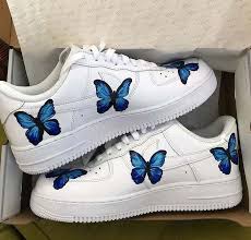 Unisex Custom Blue Butterfly Nike Air Force 1 By 19trends 99 99 Usd In 2020 Personalized Shoes Nike Air Hype Shoes