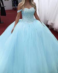 We provide you with the lastet and the most elegant princess wedding gowns in various styles, colors and sizes. Tulle Princess Ball Gown Dresses Crystal Beaded Off The Shoulder Alinanova