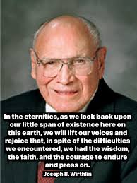 Doctrine and Covenants 58:3 "Ye cannot behold with your natural eyes,for  the present time ,the design of your God concerning those things which  shall come hereafter and the glory which shall follow