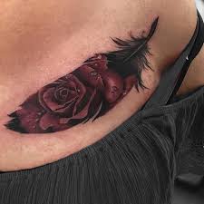Feather And Rose Picture Tattoos Rose Tattoos Tattoos