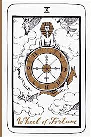 Wheel of fortune (x) is one of 78 cards in a tarot deck and is the tenth trump or major arcana card in most tarot decks. Wheel Of Fortune Tarot Card Journal Major Arcana Tarot Card Notebook Publishing D J Amazon De Bucher