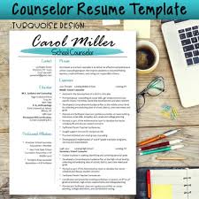 counselor resume template turquoise