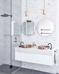 Gold bathroom fixtures, accessories & supplies. Rose Gold Sink In A Marble Bathroom Bathroom Inspiration Bathroom Interior Bathroom Interior Design