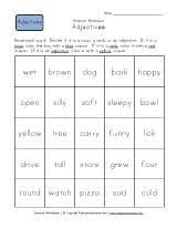 First Grade Adjective Worksheets Adjective Worksheet Adjectives Nouns And Adjectives