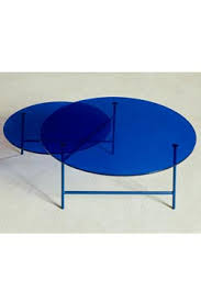 Vintage hollywood regency square glass top cocktail table w/aluminum base & bras. Zorro Blue Coffee Table Or Side Table La Chance Lightings And Furnitures Edition Ref 19030031