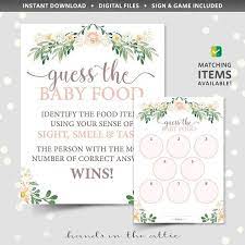 Baby Food Guess Game Tasting Guessing Sheet Printable And Sign Etsy Baby Food Recipes Baby Shower Guessing Game Baby Food Game