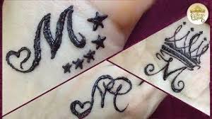 3pcs gothic letters diy name body art tattoo stickers fake tattoos designs. Free Mehndi Designs M Letter Watch Online Khatrimaza