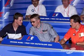 Juni 1975 in hürth) ist ein ehemaliger deutscher automobilrennfahrer. Fia Thursday Press Conference Ralf Schumacher Mika Hakkinen And Michael Schumacher F1 Photos Main Gallery Moto Michael Schumacher Schumacher Mclaren F1