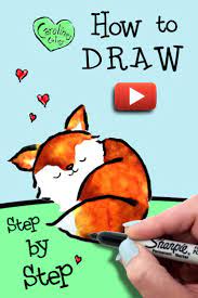 More images for how to draw a sleeping fox step by step easy » Learn How To Draw A Cute Fox Easy To Follow Step By Step Instructional Video Great For Kids Or Beginne Easy Fox Drawing Drawing For Beginners Cute Fox Drawing