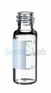 A small container used for liquids: 1 5ml Screw Neck Nd 9 Vial 32 X 11 6mm Clear Glass With Label And Graduation
