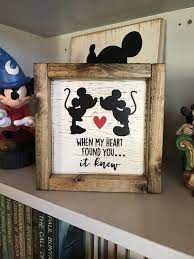 Disney Wood Sign Farmhouse Wood Sign Disney Wedding Mr And Mrs Mickey Minnie Bride Groom Mr And Mrs Mickey Mouse Wood Sign Gift Disney Diy Crafts Disney Home Decor Disney Decor