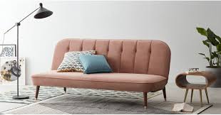 Margot Canape Convertible Clic Clac Velours Rose Poudre Made Com Canape Lit Velours Rose Lit Confortable