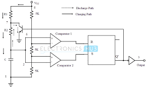 Astable Multivibrator Using 555 Timer