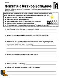 4 Scientific Method Scenarios Review Concepts Steps Find Variables Practice Scientific Method Science Method Scientific Method Worksheet