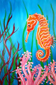 Icanvas mandala in blue ii by danhui nai wall art. Under The Sea Sea Art Painting Canvas Painting Diy Under The Sea Painting