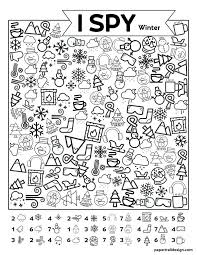 Free Printable I Spy Winter Activity Paper Trail Design Art Therapy Activities New Years Activities Printable Road Trip Games
