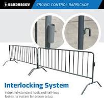 Metal 8.5 ft Crowd Control Barricades - Interlocking ...