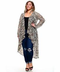 Details About Womens Plus Size Brown Ivory Long Lace Cardigan Hi Lo Draping