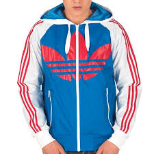 Adidas Originals Mens Hooded Wind Breaker Bluebird White Adidas Fashion Adidas Outfit Casual Wear For Men