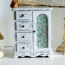 Boite A Bijoux Blanc Coffre Shabby Chic Peint A La Main Etsy White Jewelry Box Annie Sloan Chalk Paint White Wooden Jewelry Boxes