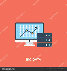 flat design icon growth chart monitor screen server racks