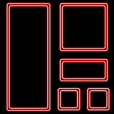 Neon Frame Vector Set Red Neon Glow Frame Png And Vector With Transparent Background For Free Download Neon Png Wallpaper Iphone Neon Neon