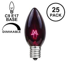 25 Pack Of Black Light C9 Christmas Replacement Bulbs Novelty Lights Inc