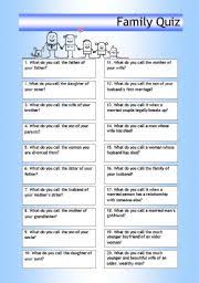 However, you must know the right questions to ask during the process. Quiz Family Esl Worksheet By Philipr