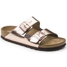 Birkenstock Arizona Soft Footbed Sandals Women S Arizona Natural Leather Metallic Copper Birkenstock Arizona Two Strap Sandals Birkenstock