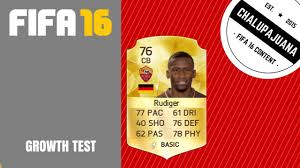 No ando sobrado de centrales: Fifa 16 Antonio Rudiger Growth Test Youtube