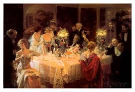 Buy the the dinner party reproduction by jules grun. The Dinner Party Poster Von Jules Alexandre Grun Bei Allposters De Dinner Party Art Prints Painting