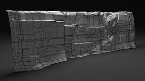 Rock Cliff 1 3d Model Polygon Modeling Rock Waterfall Model Railroad