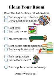 Parenting Checklist Clean Your Room Ruth L Snyder Cleaning Kids Room Kids Cleaning Chores For Kids