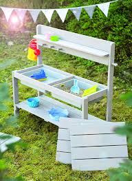 Roba Kinder Outdoor Gartenkuche Fun Outdoor Holz Matschkuche Mit Abnehmbarer Abdeckung 2 Kunststoff Wannen Und Ablag In 2020 Spielkuche Garten Kuche Kindertisch