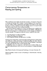 How do you spell psychology. Pdf Contemporary Perspectives On Reading And Spelling Vince Connelly Academia Edu