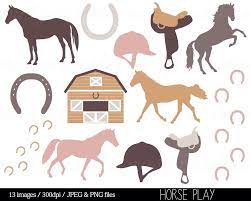 Horse Clipart Horses Clip Art Stable Horse Riding Saddle Etsy Horse Clip Art Horse Clipping Animal Clipart