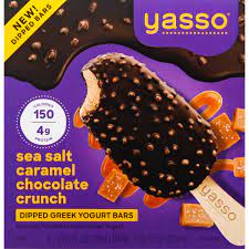 Nonfat milk, greek yogurt (nonfat milk, yogurt cultures), sugar, . Save On Yasso Frozen Greek Yogurt Bars Sea Salt Caramel Chocolate Crunch 4 Ct Order Online Delivery Giant